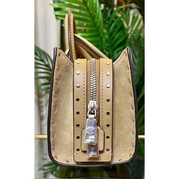 ✺ AUTHENTICATED NEW! Coach Rogue 26 Tan Suede Leather Handbag WITH COA - Picture 4 of 16